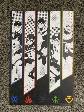 Voltron Legendary Defender Character Poster - Black & White with Color Accents